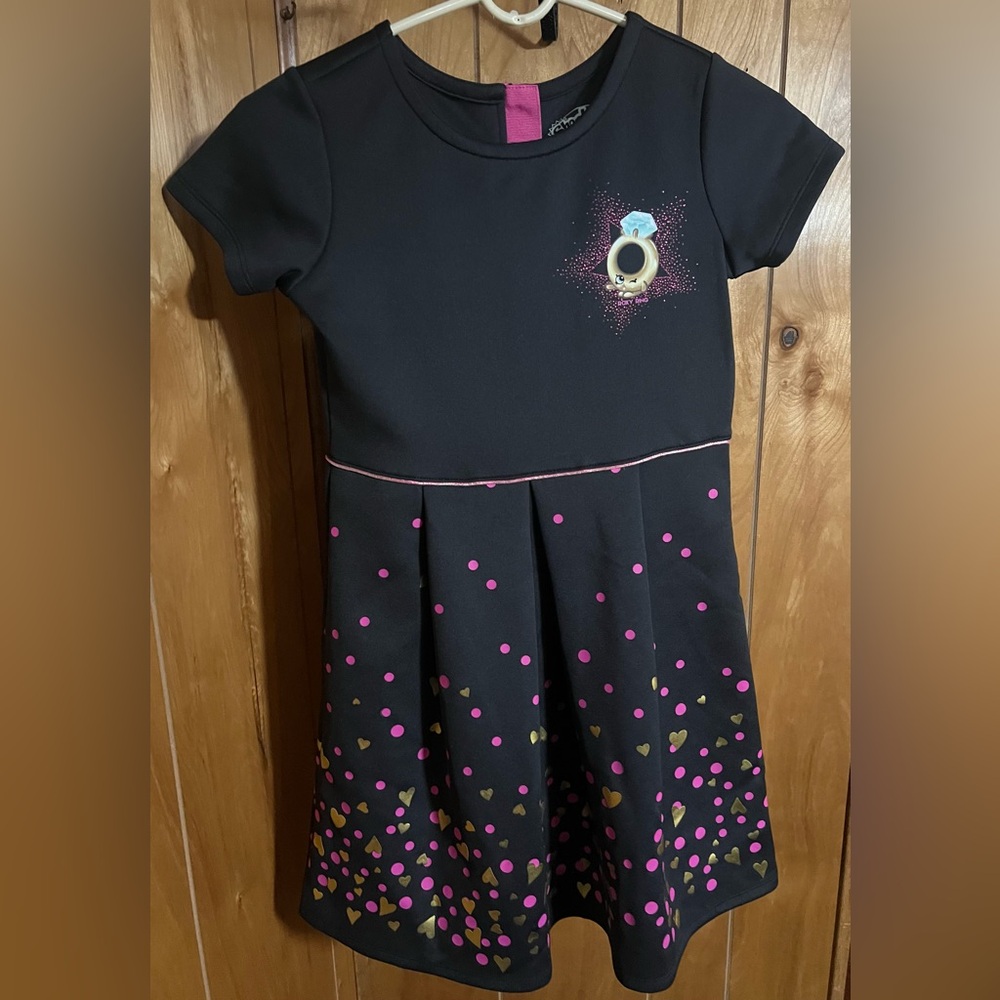 Shopkins Black Dress with Pink and Gold Accents